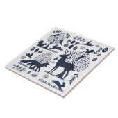 Modernes Blau- und Weißholz-Tierfüßchen Fliese (Seite)