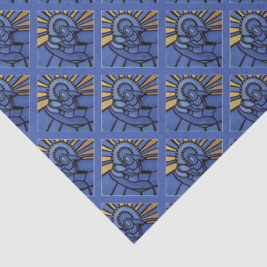 Modernes Blau WeihnachtsGeburt Christis-Jesuss Seidenpapier (Ausschnitt)