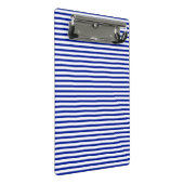 Modernes, blau-weiß-dünnes Kobaltmuster Mini Klemmbrett (Schrägansicht)