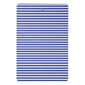 Modernes, blau-weiß-dünnes Kobaltmuster Mini Klemmbrett (Rückseite)