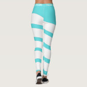 modernes Blau-Weiß-Training Leggings (Rückseite)