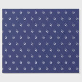 Modernes, blau-weißes Dreidel Muster Hanukkah Geschenkpapier (Flach)