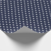 Modernes, blau-weißes Muster Geschenkpapier (Ecke)