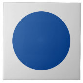 Modernes blau-weißes Polka-Punktmuster - Tile Fliese (Vorderseite)