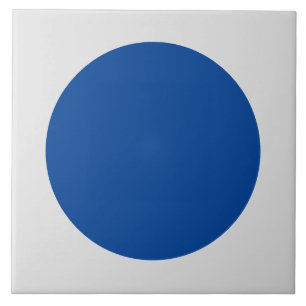 Modernes blau-weißes Polka-Punktmuster - Tile Fliese