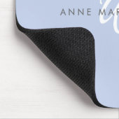 Modernes blau-weißes Schriftmonogramm Mousepad (Ecke)