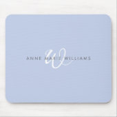 Modernes blau-weißes Schriftmonogramm Mousepad (Vorne)