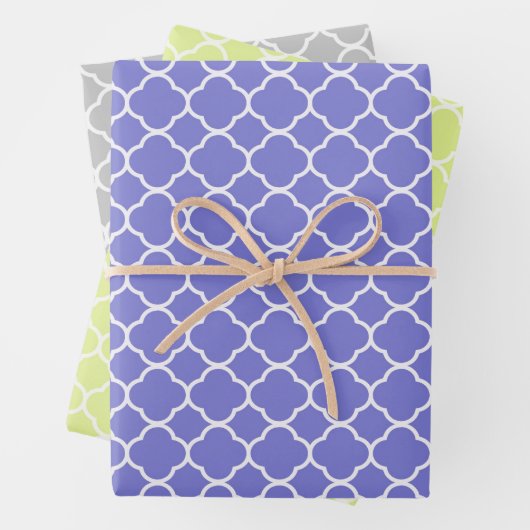 Modernes Blau, Zitronengrün, graue geometrische Fo Geschenkpapier Set (Beispiel)