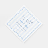 Modernes Blau, zwei weniger Fische im Polterabend Serviette (Ecke)
