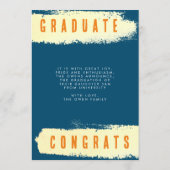 Modernes BLAUE YELLOW SPLASH Abschluss Foto GRAD Ankündigung (Rückseite)