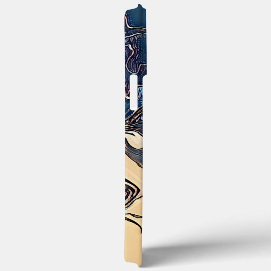 Modernes blaues Abstraktes Cooles Kunstwerk Case-Mate iPhone Hülle (Rückseite / Rechts)