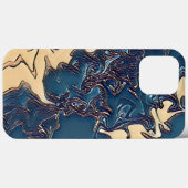 Modernes blaues Abstraktes Cooles Kunstwerk Case-Mate iPhone Hülle (Rückseite (Horizontal))