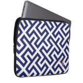 Modernes blaues abstraktes geometrisches laptopschutzhülle (Vorne Rechts)