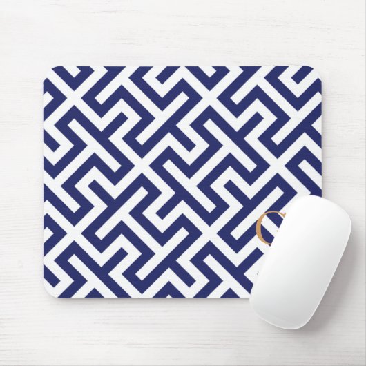Modernes blaues abstraktes geometrisches mousepad (Mit Mouse)