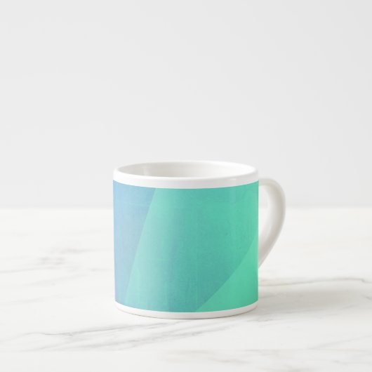 Modernes blaues Aqua und türkisfarbene geometrisch Espressotasse (Vorderseite Rechts)