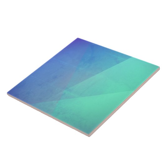 Modernes blaues Aqua und türkisfarbene geometrisch Fliese (Seite)