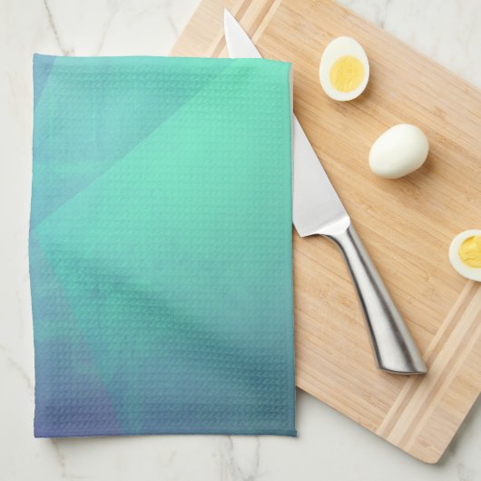 Modernes blaues Aqua und türkisfarbene geometrisch Geschirrtuch (Viertel Falte)