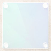 Modernes blaues Aqua und türkisfarbene geometrisch Glasuntersetzer (Rückseite)