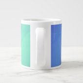 Modernes blaues Aqua und türkisfarbene geometrisch Jumbo-Tasse (Rückseite)