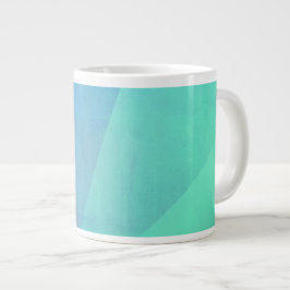 Modernes blaues Aqua und türkisfarbene geometrisch Jumbo-Tasse