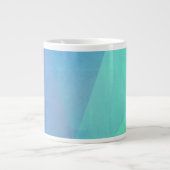 Modernes blaues Aqua und türkisfarbene geometrisch Jumbo-Tasse (Vorderseite)