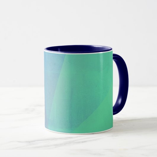 Modernes blaues Aqua und türkisfarbene geometrisch Tasse (VorderseiteRechts)