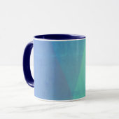 Modernes blaues Aqua und türkisfarbene geometrisch Tasse (Vorderseite Links)