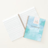 Modernes, blaues Aquamarines Aquarellunternehmen Notizblock (Innenseite)