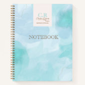 Modernes, blaues Aquamarines Aquarellunternehmen Notizblock (Vorderseite)