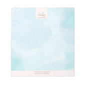 Modernes, blaues Aquamarines Watercolor Notizblock (Vorderseite)