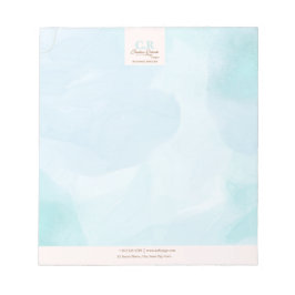 Modernes, blaues Aquamarines Watercolor Notizblock