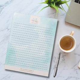 Modernes, blaues Aquamarines Watercolor Notizblock