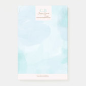 Modernes, blaues Aquamarines Watercolor Post-it Klebezettel (Vorderseite)