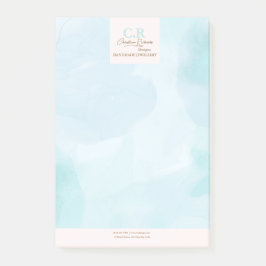 Modernes, blaues Aquamarines Watercolor Post-it Klebezettel