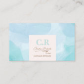 Modernes, blaues Aquamarines Watercolor Visitenkarte (Vorderseite)