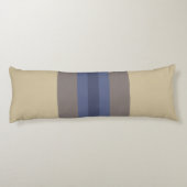 Modernes, blaues, beigefarbenes Muster Seitenschläferkissen (Rückseite)