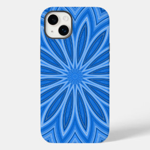 Modernes blaues Blumendesign Kunstmuster Case-Mate iPhone 14 Plus Hülle