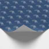 Modernes, blaues Elefantenmuster Geschenkpapier (Ecke)