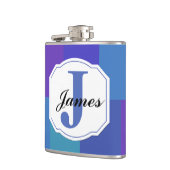 Modernes Blaues Farbmuster Flachmann (Links)