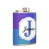 Modernes Blaues Farbmuster Flachmann (Rechts)