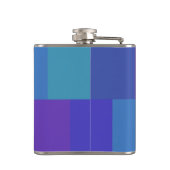 Modernes Blaues Farbmuster Flachmann (Rückseite)