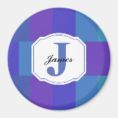 Modernes Blaues Farbmuster Magnet (Vorne)