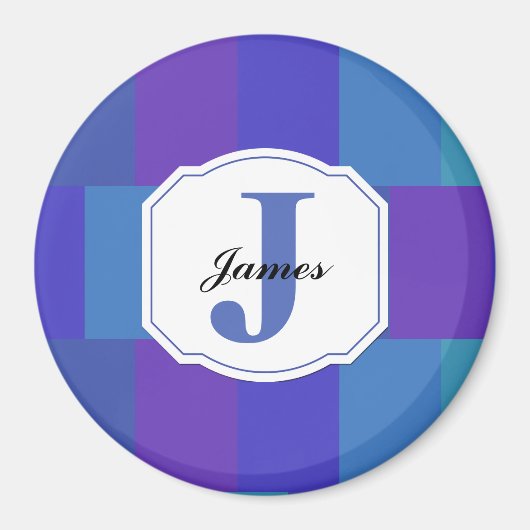 Modernes Blaues Farbmuster Magnet (Vorne)