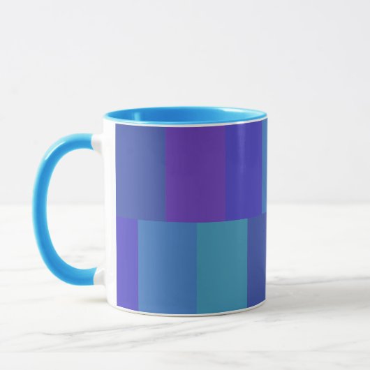 Modernes Blaues Farbmuster Tasse (Links)