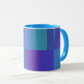 Modernes Blaues Farbmuster Tasse (VorderseiteRechts)