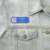 Modernes, blaues Firmenlogo Namensschild (Beispiel)