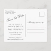 Modernes blaues Foto Hochzeit Sichern Sie das Datu Ankündigungspostkarte (Rückseite)