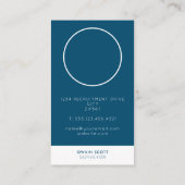 Modernes blaues Foto mit Ihrem Logo Visitenkarte (Rückseite)