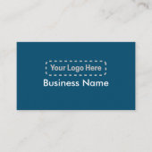 Modernes blaues Foto mit Ihrem Logo Visitenkarte (Vorderseite)