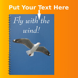 Modernes Blaues Foto Seagull Notizblock